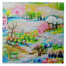 Azulejo Paisaje acuático 2