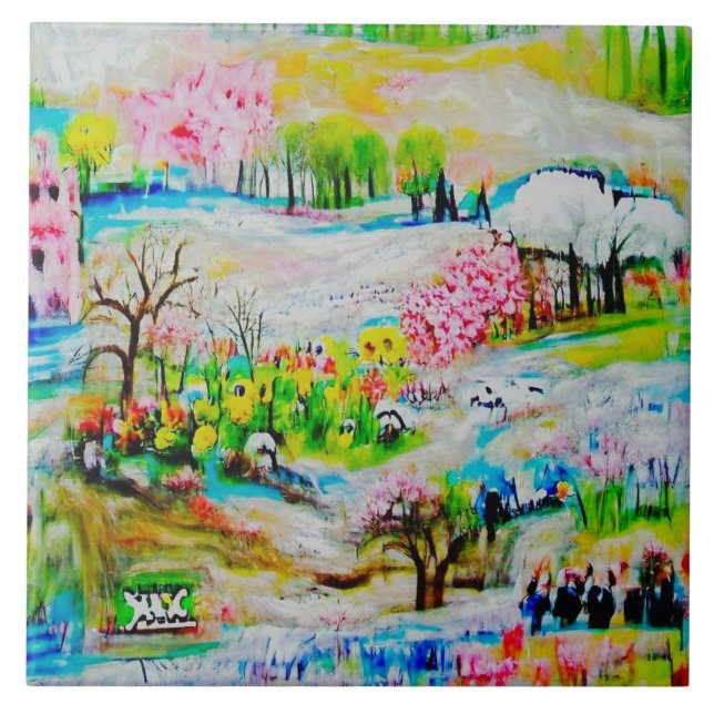 Azulejo Paisaje acuático 2 (Frente)