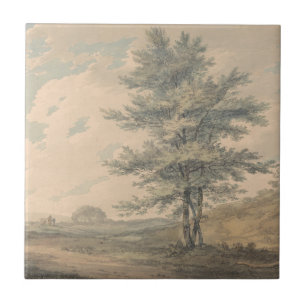 Azulejo Paisaje con árboles y figuras - Joseph Mallord