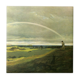 Azulejo Paisaje con arcoiris (por Caspar David Friedrich)