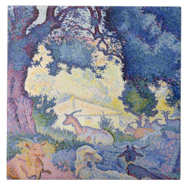 Azulejo Paisaje con cabras (por Henri-Edmond Cross)