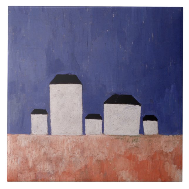 Azulejo Paisaje con cinco casas, c.1932 (Frente)