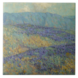 Azulejo Paisaje con flores azules (de Granville Redmond)