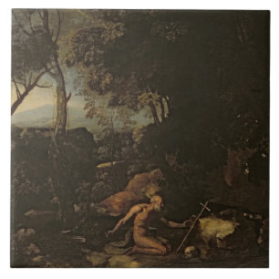 Azulejo Paisaje con St Jerome