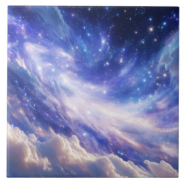 Azulejo Paisaje Cósmico: Nebulosa giratoria y noche estrel