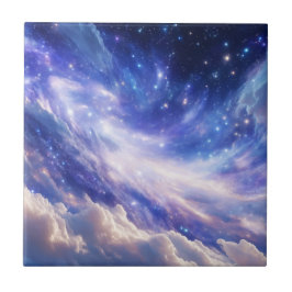 Azulejo Paisaje Cósmico: Nebulosa giratoria y noche estrel