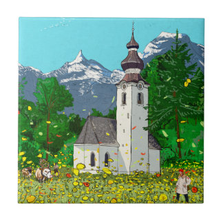 Azulejo Paisaje de Innsbruck Austria Arte caprichoso