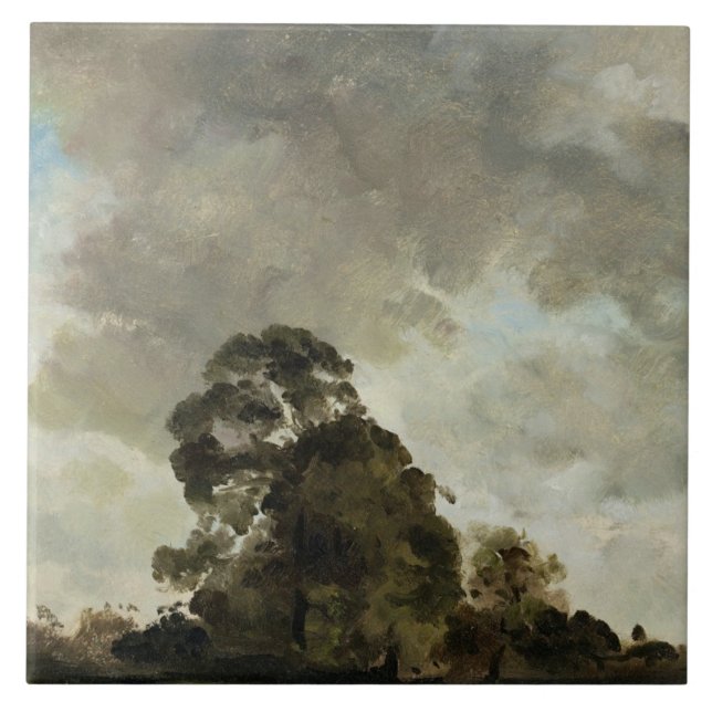 Azulejo Paisaje de John Constable el | en Hampstead, árbol (Frente)
