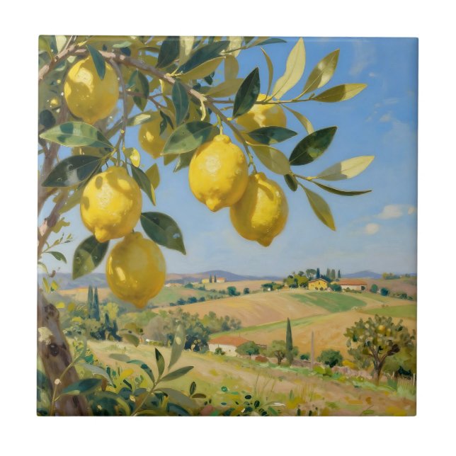 Azulejo Paisaje de limonero toscano (Frente)