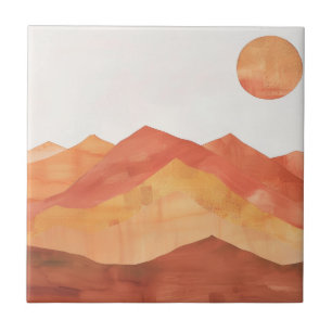 Azulejo Paisaje de montaña abstracto boho minimalista