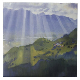 Azulejo Paisaje de montaña en Suiza (Serebriakova)