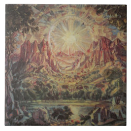 Azulejo Paisaje de montaña (por Konstantin Bogaevsky)