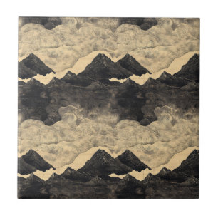 Azulejo Paisaje de nubes de montaña vintage (2)