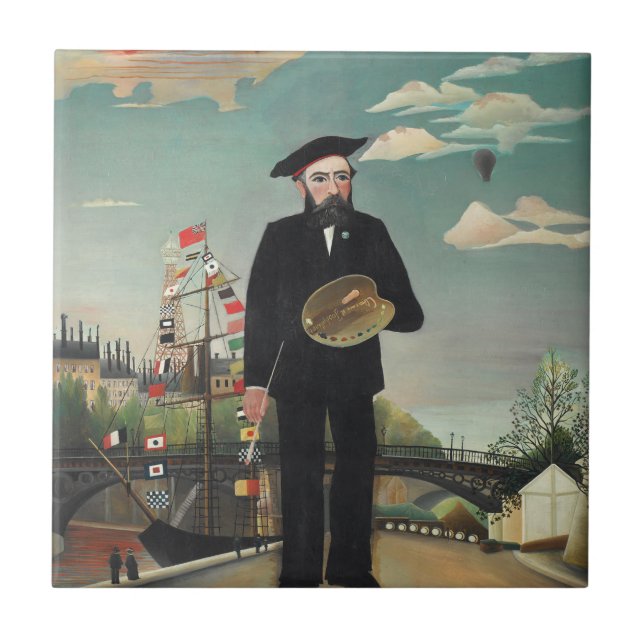 Azulejo Paisaje De Retrato Mío 1890, Henri Rousseau (Frente)