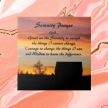 Paisaje de Silhouette Sunset de Serenity Prayer