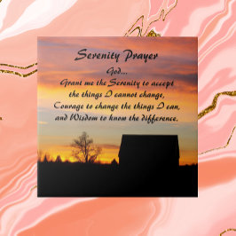 Azulejo Paisaje de Silhouette Sunset de Serenity Prayer