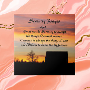Azulejo Paisaje de Silhouette Sunset de Serenity Prayer