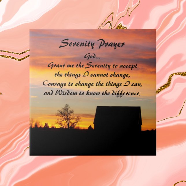 Azulejo Paisaje de Silhouette Sunset de Serenity Prayer (In Situ)