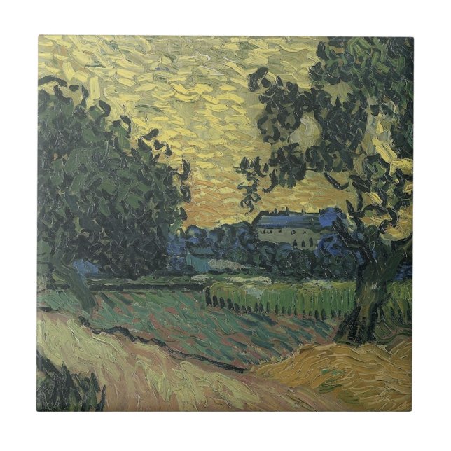 Azulejo Paisaje de Van Gogh al Crepúsculo (Frente)