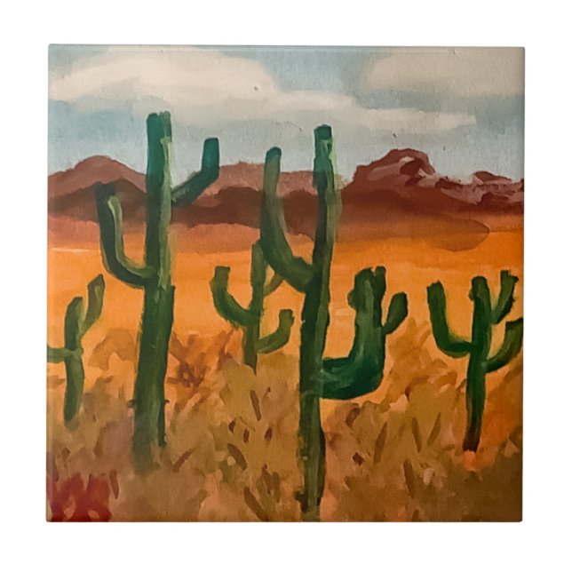 Azulejo Paisaje del desierto (Frente)