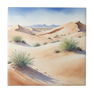 Azulejo Paisaje del desierto tranquilo con dunas suaves