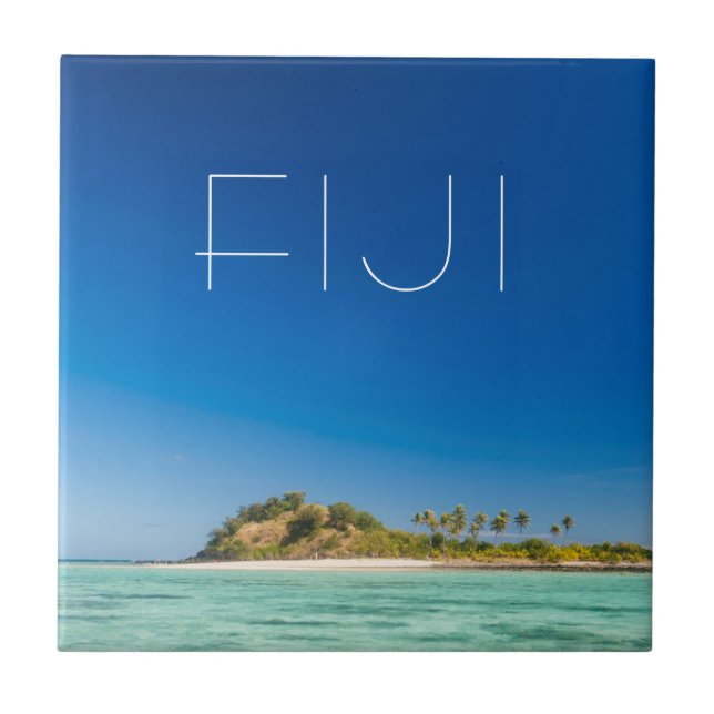 Azulejo Paisaje del lago azul, Fiji (Frente)