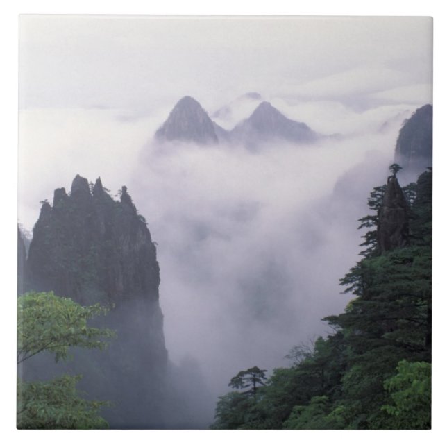 Azulejo Paisaje del monte Huangshan (Montaña Amarilla) en (Frente)