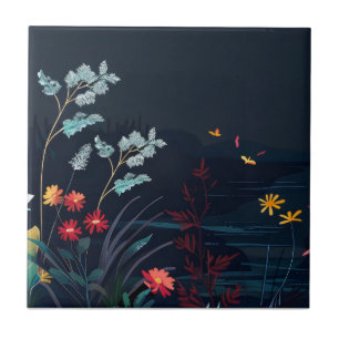 Azulejo Paisaje floral de ensueño 2