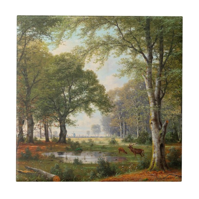 Azulejo Paisaje Forestal por la noche (Frente)