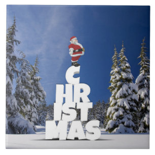 Azulejo paisaje invernal de los navidades