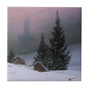 Azulejo Paisaje invernal (por Caspar David Friedrich)
