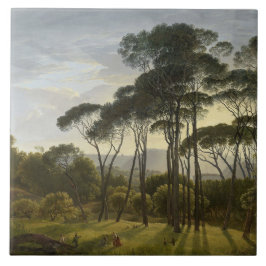 Azulejo Paisaje italiano con pinos paraguas (Voogd)