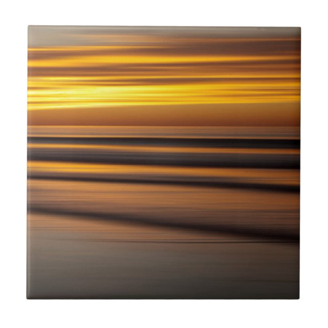 Azulejo Paisaje marino abstracto al atardecer, CA (Frente)