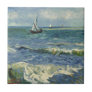 Azulejo Paisaje marino de Van Gogh en Saintes Maries de la