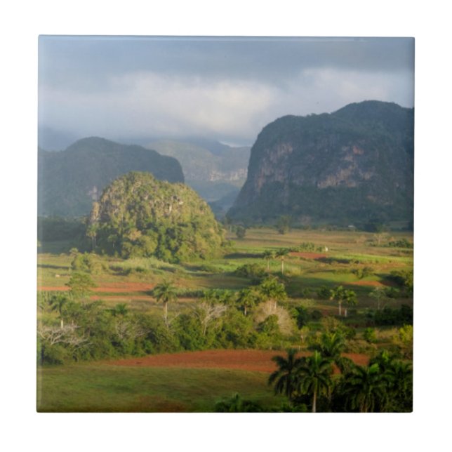 Azulejo Paisaje panorámico del valle, Cuba (Frente)