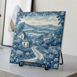 Azulejo Paisaje pastoral campestre francés colinas ondulad