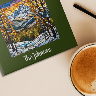 Azulejo Paisaje personalizado de montaña de vidrio con man