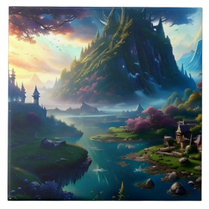 Azulejo Paisaje pintoresco Cuatro