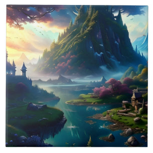 Azulejo Paisaje pintoresco Cuatro