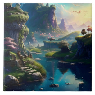 Azulejo Paisaje pintoresco Tres