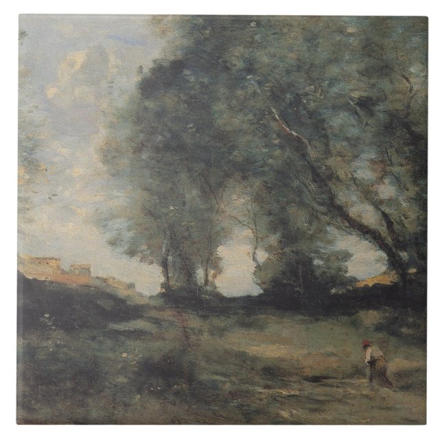 Azulejo Paisaje (por Camille Corot) (Frente)