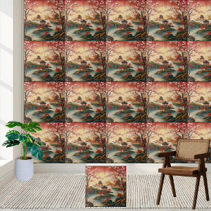 Azulejo Paisaje romántico asiático Chinoiserie Tile Decora