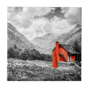 Azulejo Paisaje rural Fotografía en blanco y negro