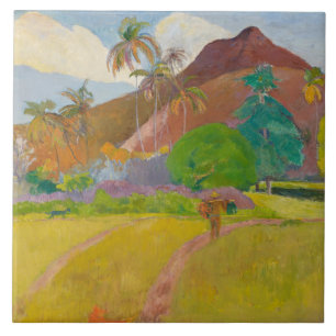 Azulejo Paisaje tahitiano (por Paul Gaugin)