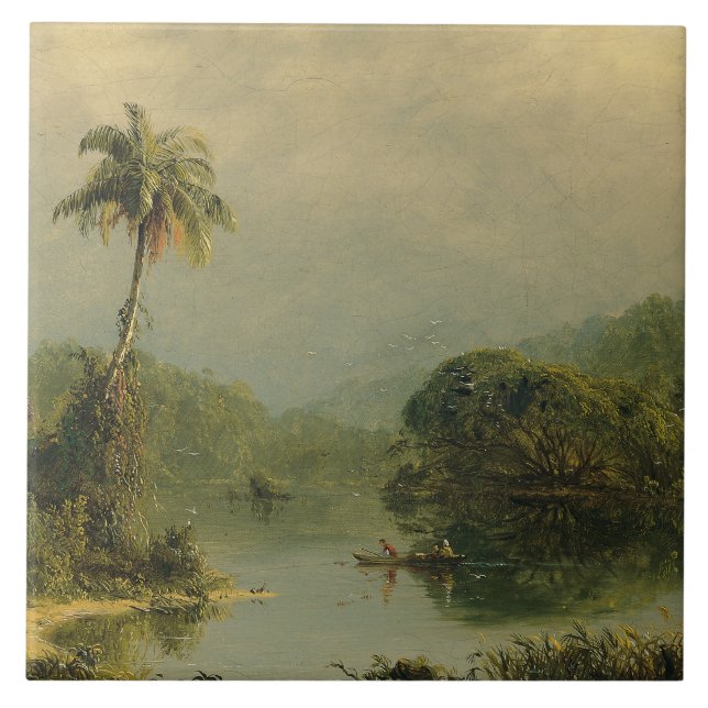 Azulejo Paisaje tropical Iglesia de Frederic Edwin (Frente)