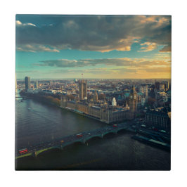 Azulejo Paisaje urbano de Londres con puesta de sol