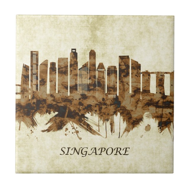 Azulejo Paisaje urbano de Singapur (Frente)