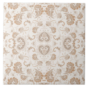 Azulejo Paisley en beige estética moderna Tan Brown