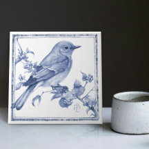Pájaro azul de la montaña Delft