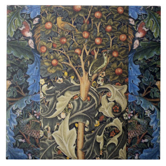 AZULEJO PÁJARO CARPINTERO EN FRUTAL ,AVES ,PAVOS REALES ,A